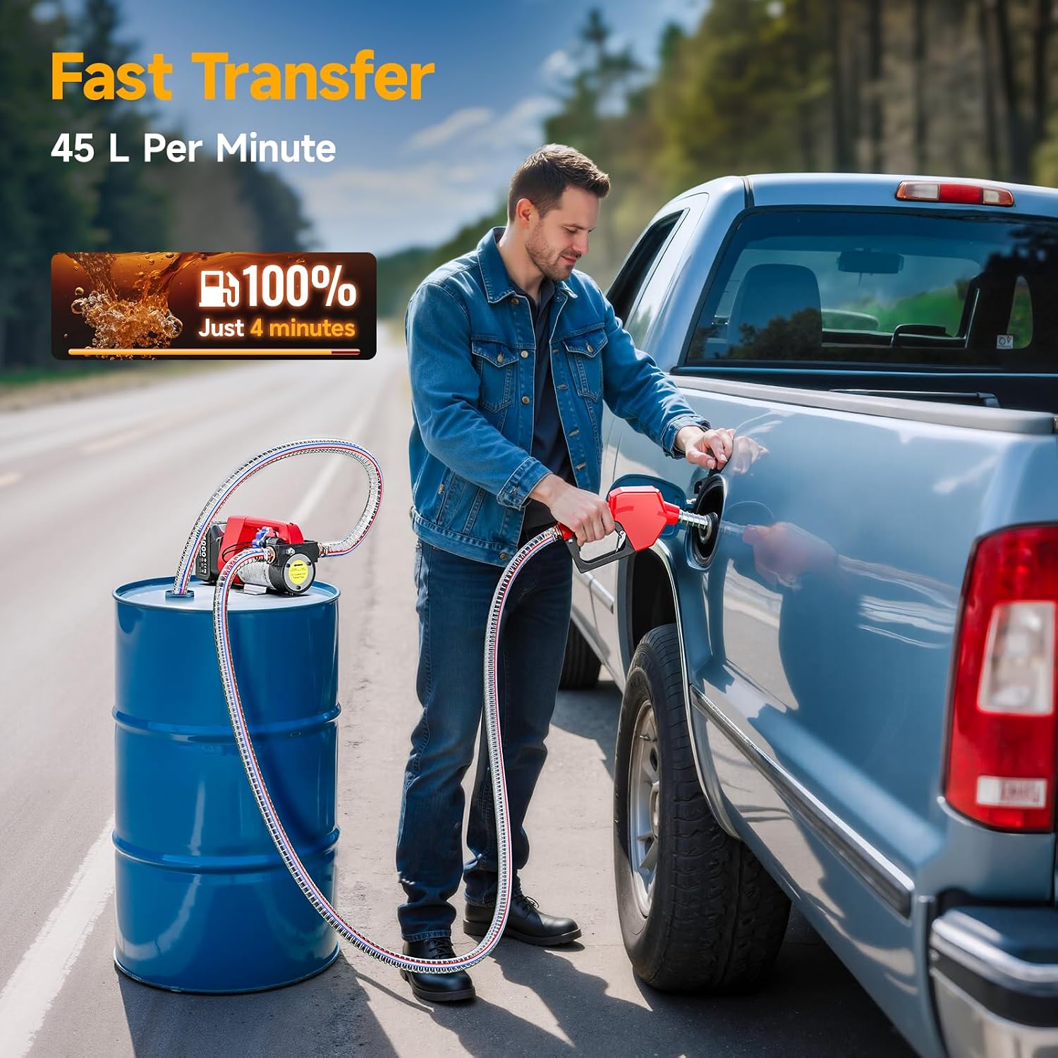 Thumbnail 3 de TaskStar Battery-Powered Fuel Transfer Pump: 45L/min Cordless Diesel Kit with 21V 4.0Ah Battery
