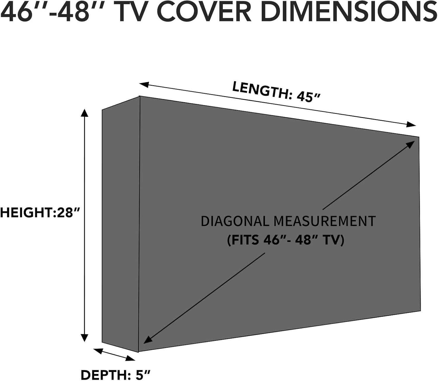 Detalle de Waterproof Outdoor TV Cover for 46-48 inch TVs with Bottom Seal and Remote Pocket – Camel