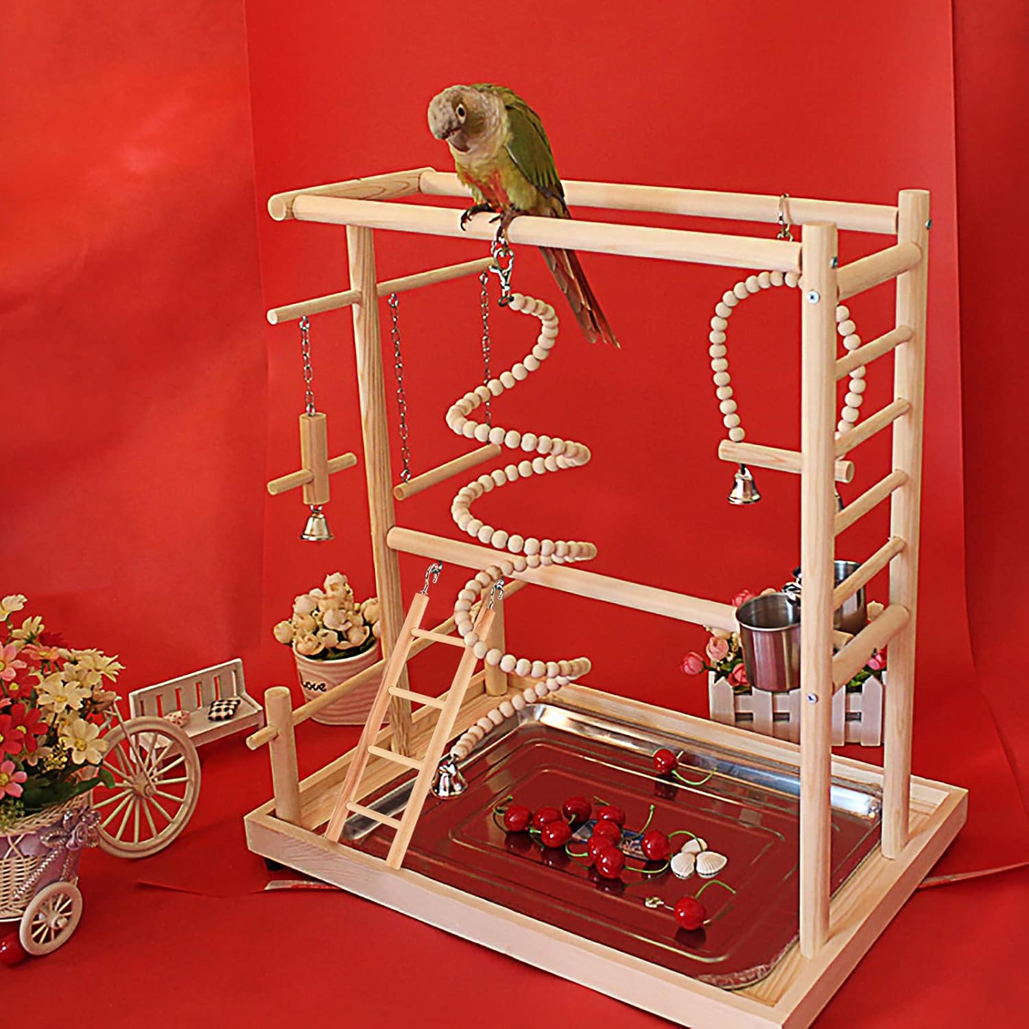 Thumbnail 6 de Vogeltreppe aus Holz für Papagei, 4 Stück