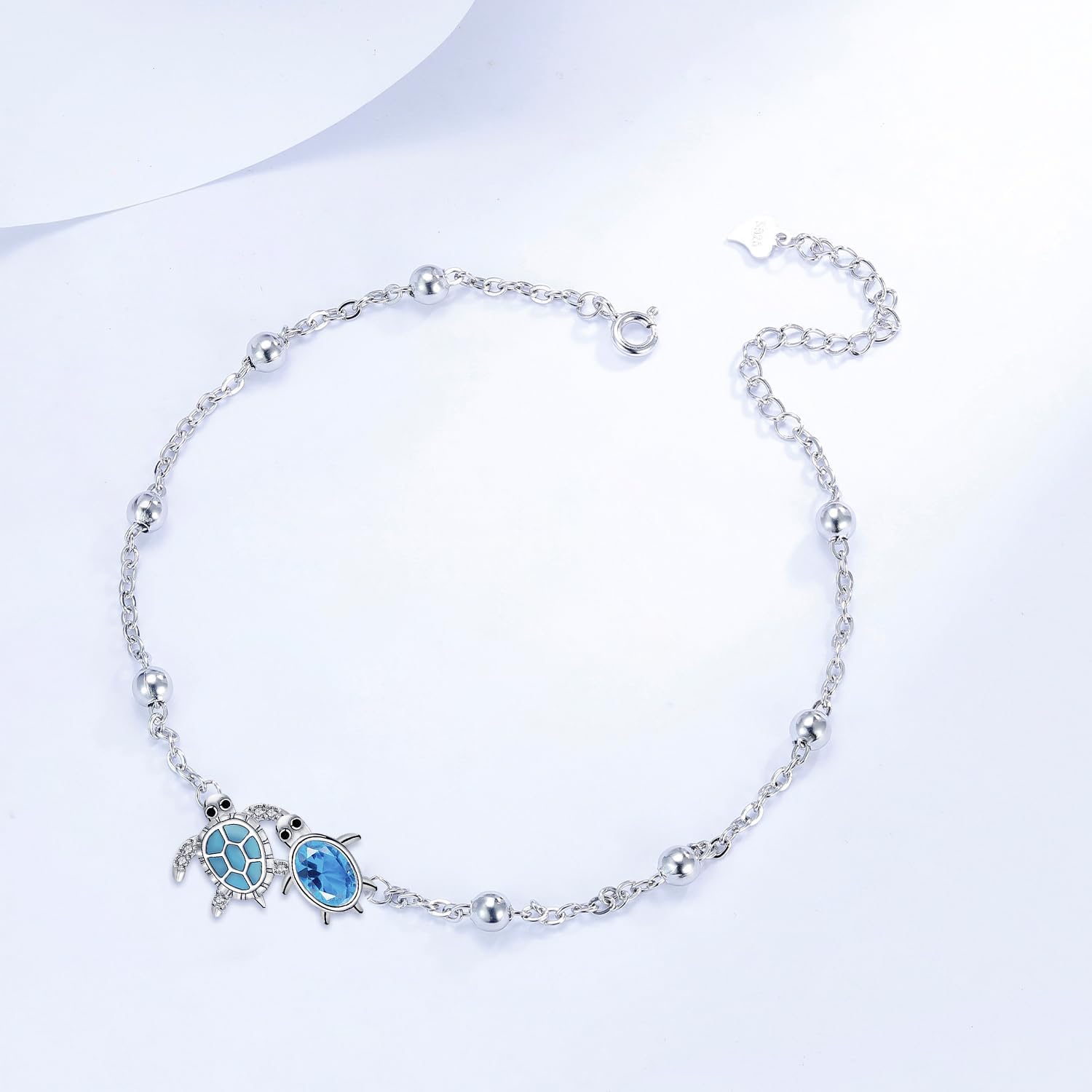 Detalle de Micory Femme – Bracelet Tortue en Argent Sterling 925 Réglable, Cadeau Élégant