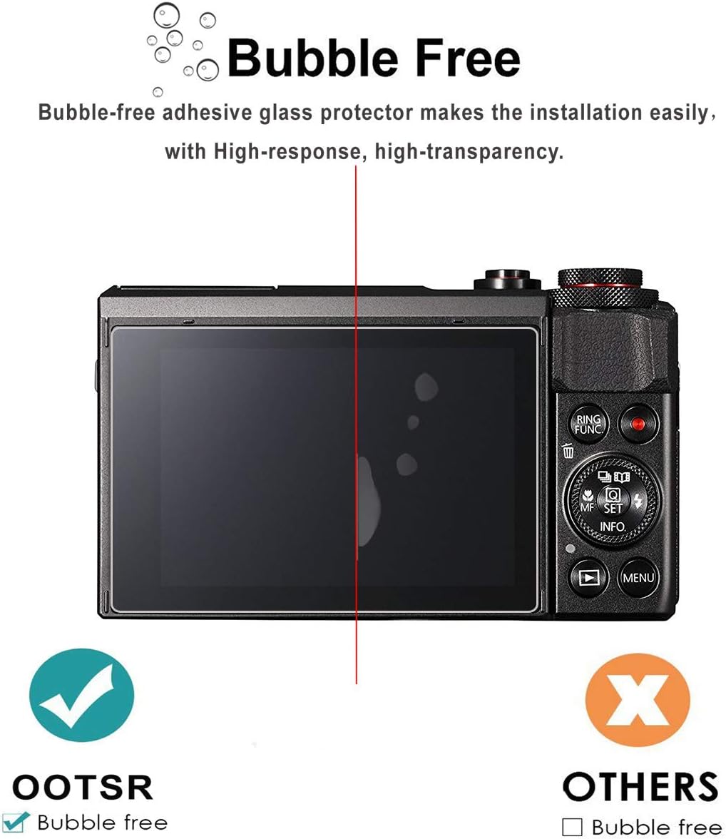Detalle 2 de OOTSR 4 Stück Display-Schutzfolie aus Glas für Canon G7X Mark II, G9X, G9X II, G7X, G5X – 9H Panzerglas mit 2,5D Rundkante
