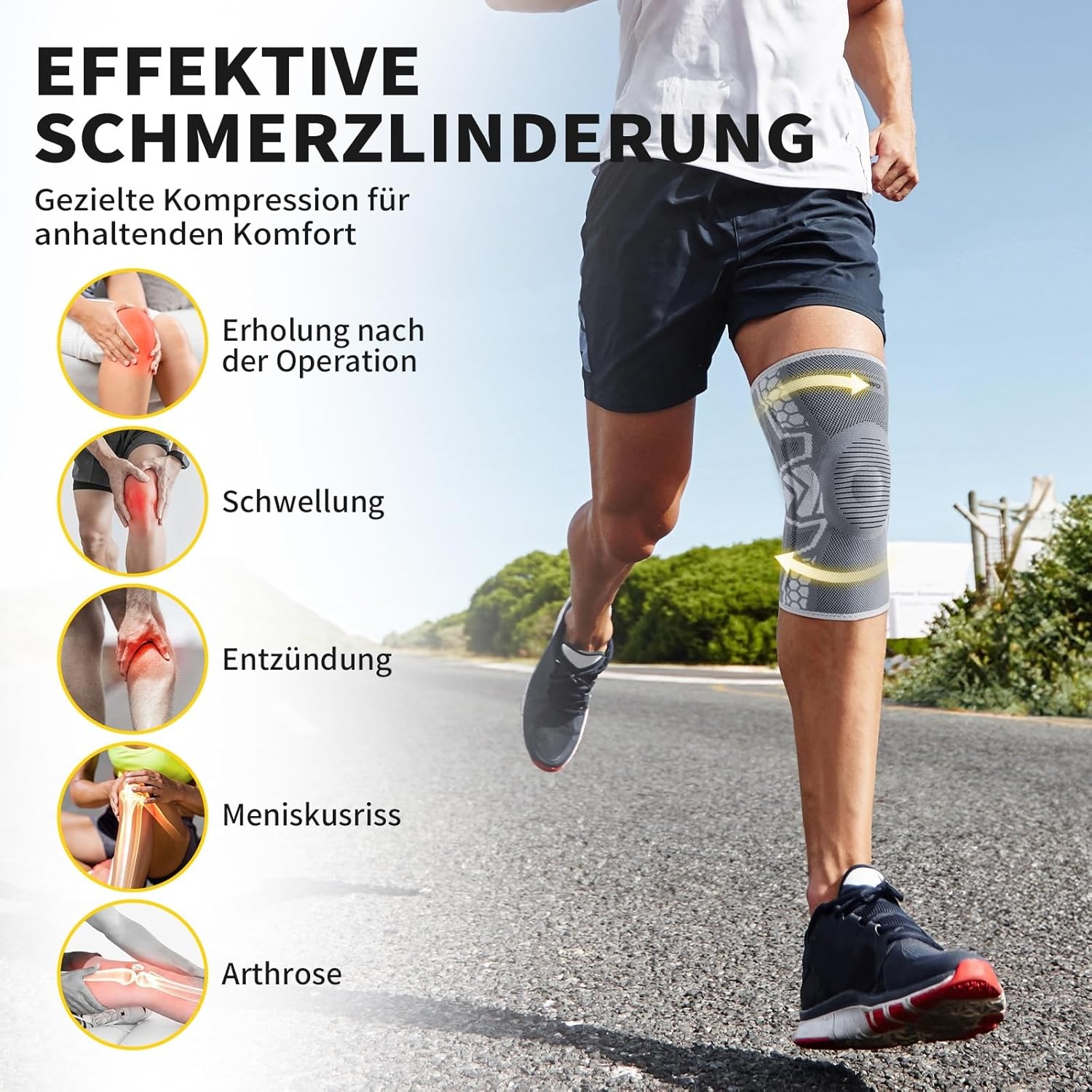 Thumbnail 2 de CAMBIVO Kniebandage Männer & Damen 2 Stück – Komprimierte Kniebandage mit Gel-Pads, 360° Schutz