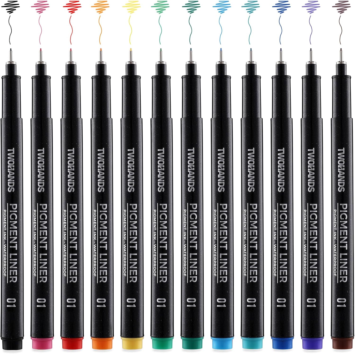 Thumbnail 6 de TWOHANDS Set of 16 Black Fineliner Pens (0.05–3.0 mm) — waterproof pigment technical drawing & calligraphy pens