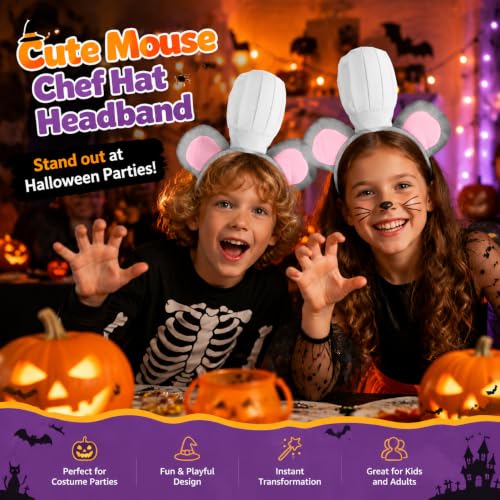 Thumbnail 6 de JOINPAYA Mouse Ears and Chef Hat Costume Headband