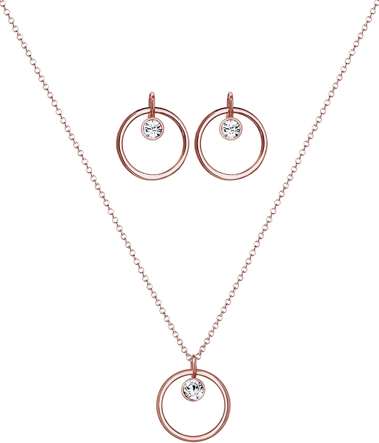 Detalle 2 de Elli Schmuckset Kreis Cut Out Edel mit Kristallen
