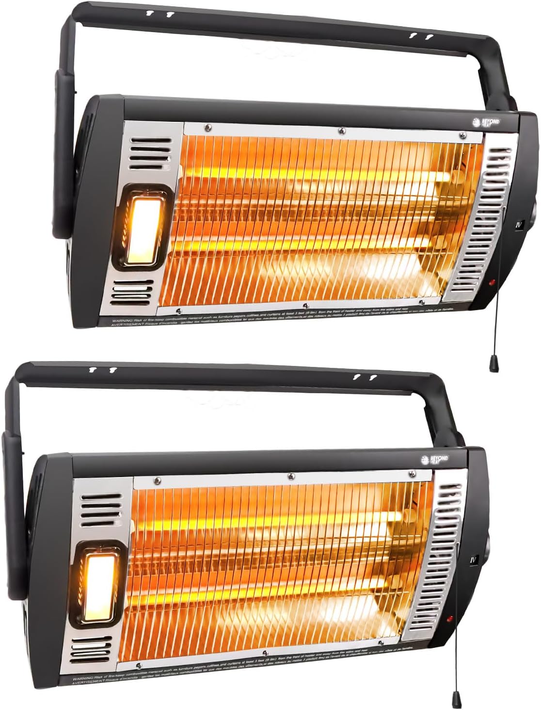 Detalle de BEYOND HEAT UHQTV5M Ceiling-Mount Garage Heaters, 2-Pack, 750W/1500W