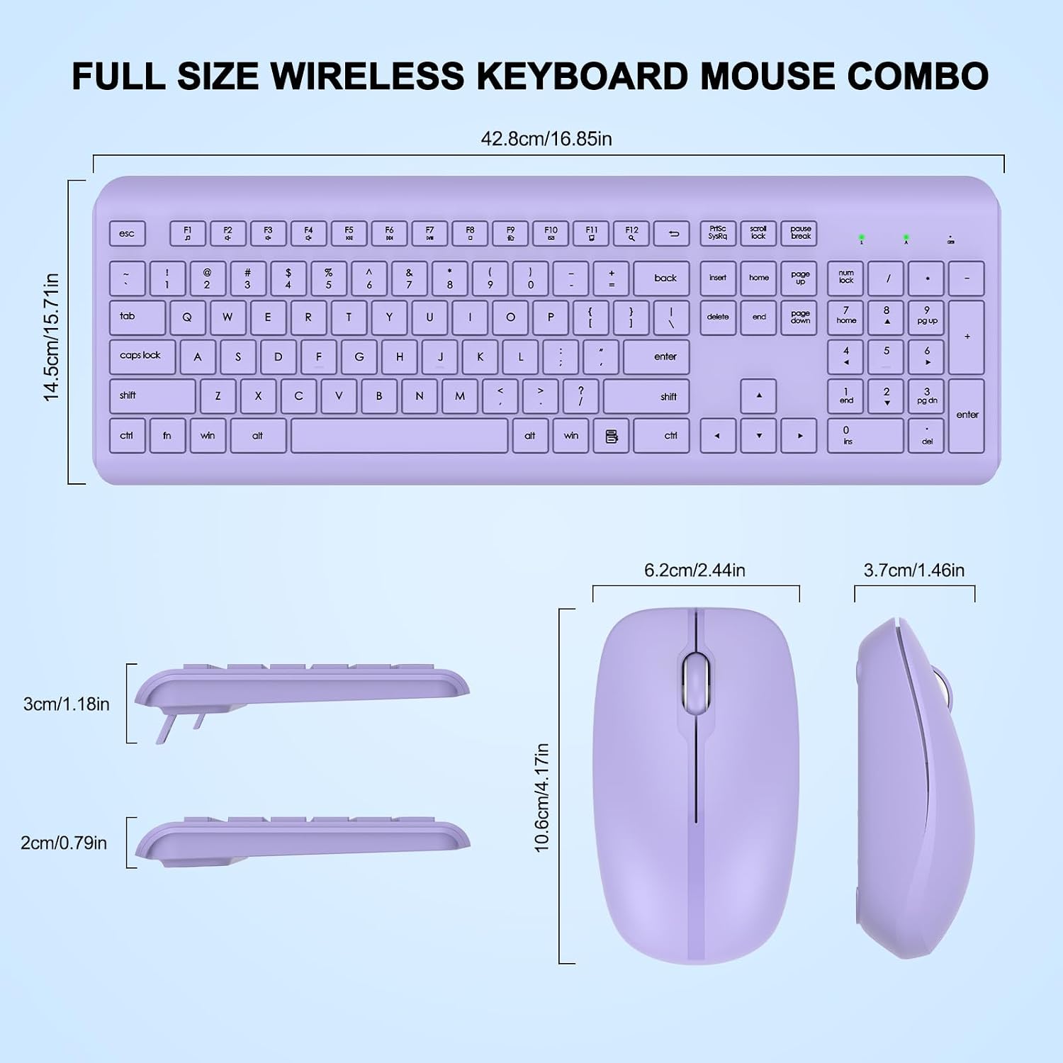 Thumbnail 6 de Wireless Keyboard and Mouse Combo, Full-Size