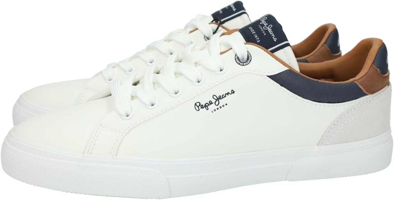 Detalle 1 de Pepe Jeans Kenton Court marrón: zapatillas de piel con interior en cuero