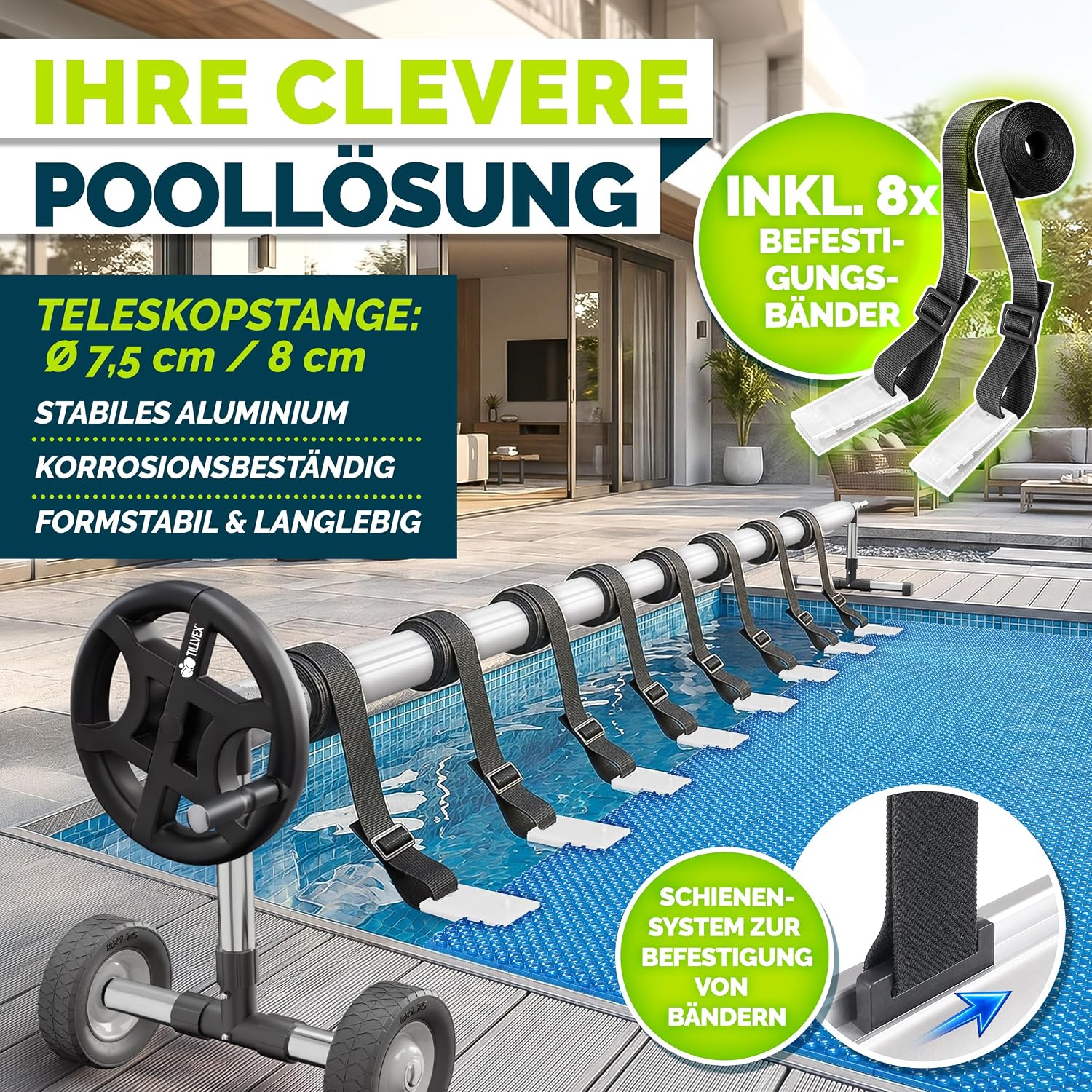 Thumbnail 4 de tillvex PARST zwembadoproller 3–5,70 m met aluminium buis en thermometer