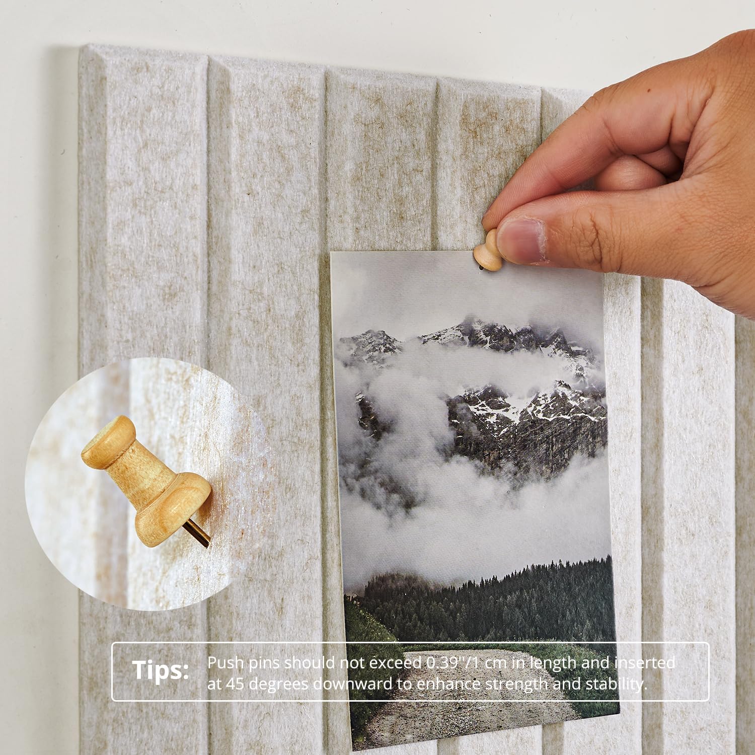 Detalle 1 de Woovio 36" × 24" Felt Bulletin Board, Oatmeal, 6-Pack