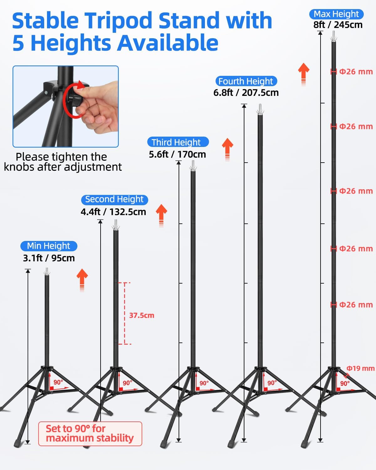 Thumbnail 4 de Hemmotop Backdrop Stand 10x8ft adjustable photography backdrop kit 🎥