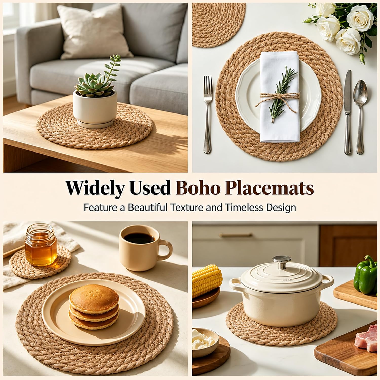 Detalle 1 de XOHUYD Woven Placemats, 13.8-Inch
