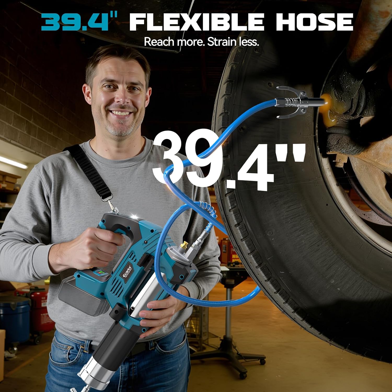 Detalle de Ecarke 12.000 PSI Akku Fettpresse – kabellos, kompatibel mit Makita 18V (ohne Akku)