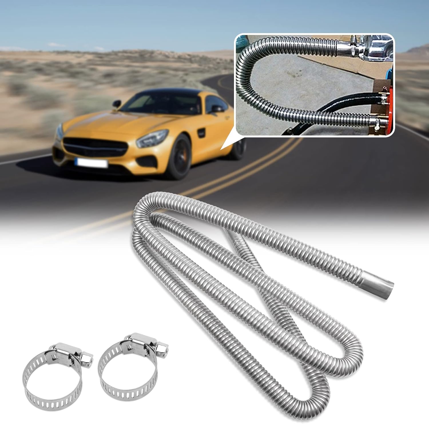 Thumbnail 6 de Abgasschlauch für Stromerzeuger 200 CM, JatilEr Abgasschlauch Standheizung Auspuff Edelstahl Auspuff Schalldämpfer, Auto Edelstahl Auspuffrohr mit Zwei Edelstahlklammern für Diesel Heizung
Abgasschlauch für Stromerzeuger 200 CM, Ja…