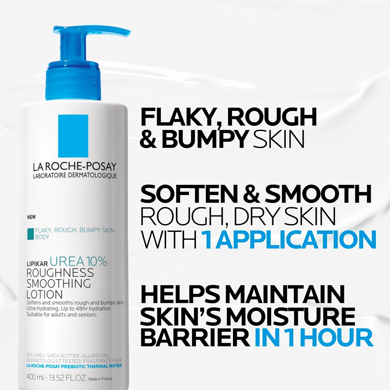 Thumbnail 3 de La Roche Posay Lipikar Lait Urea 10% – Feuchtigkeitsspendende Körperlotion für sehr trockene Haut (400 ml)
