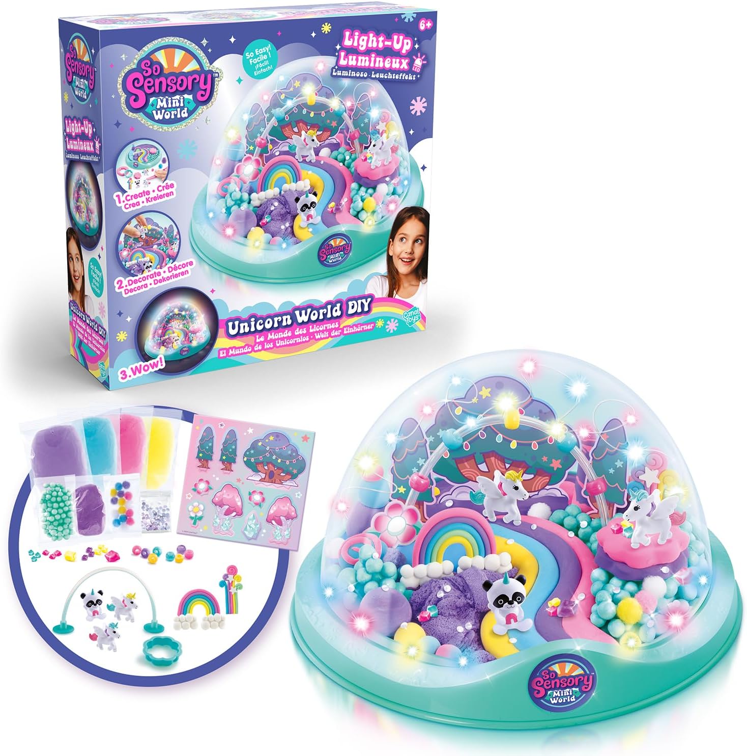 Detalle de Canal Toys So Sensory Mini World – Świat Jednorożców DIY z kopułą i teksturami