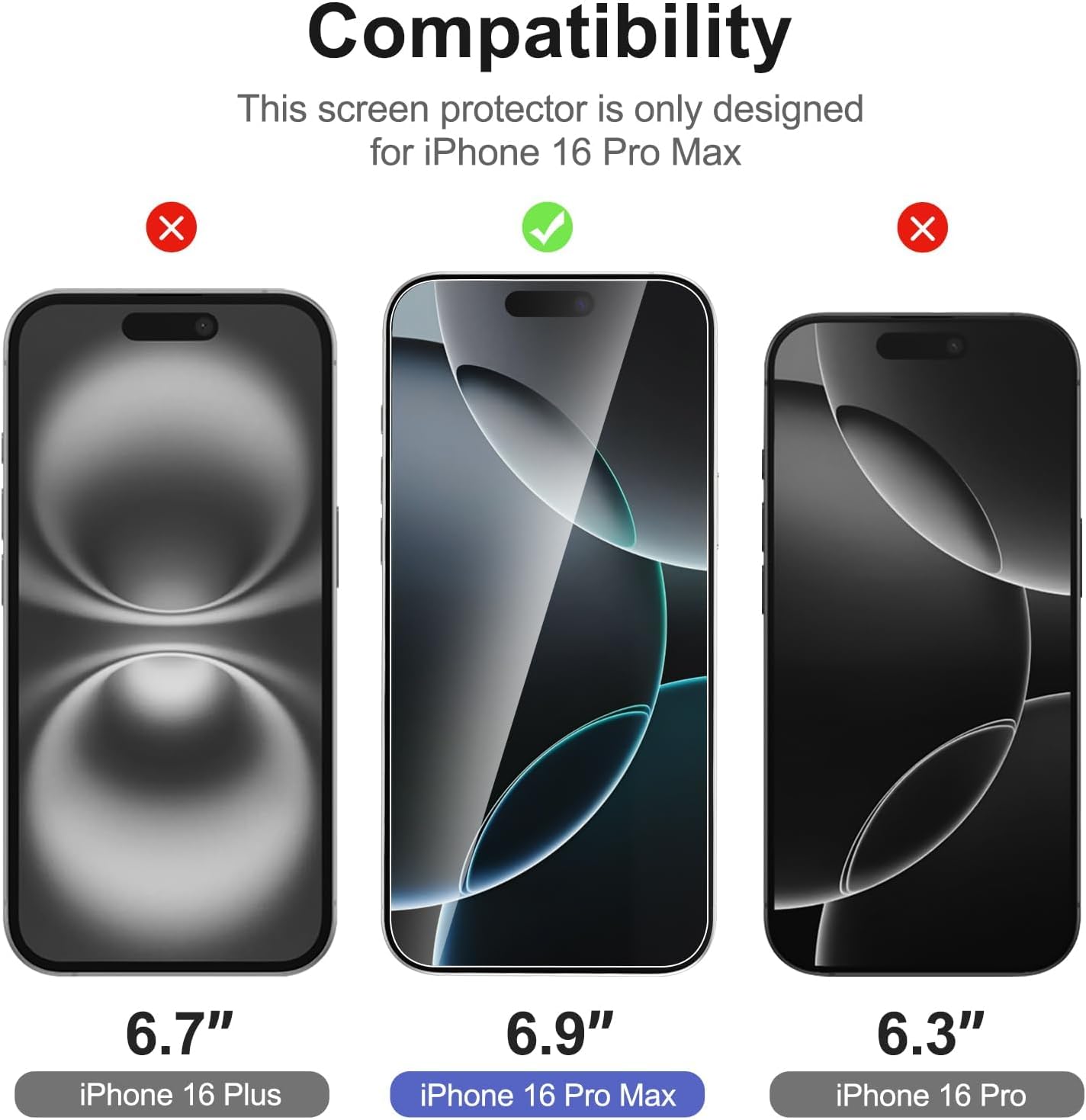 Thumbnail 1 de NEW'C iPhone 17 Pro Max tempered glass screen protector 3-pack
