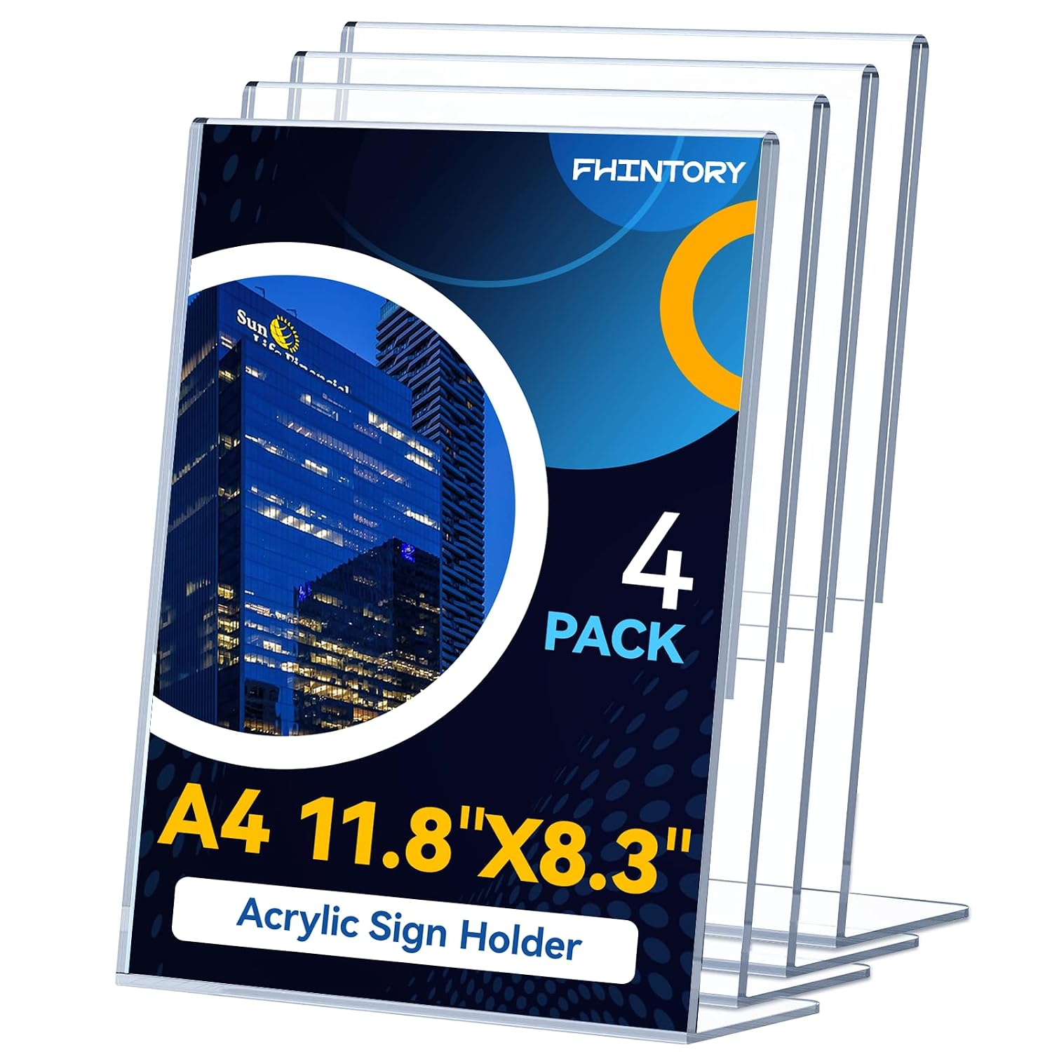 Detalle de Fhintory A4/4Pcs présentoir A4-displaystandaard, transparant acryl, 4 stuks