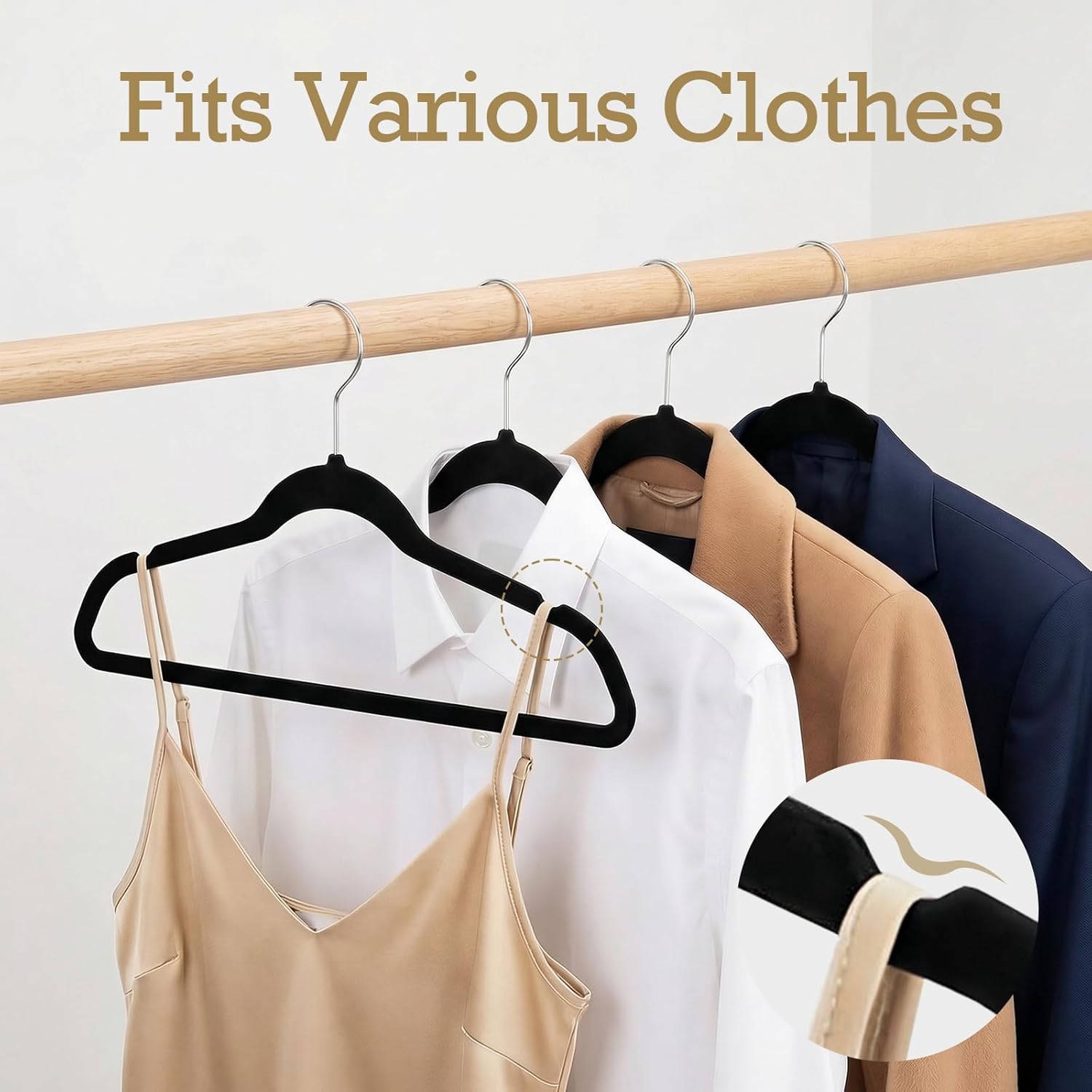 Thumbnail 3 de HOUSE DAY Velvet Non-Slip Suit Hangers 60-pack 👔