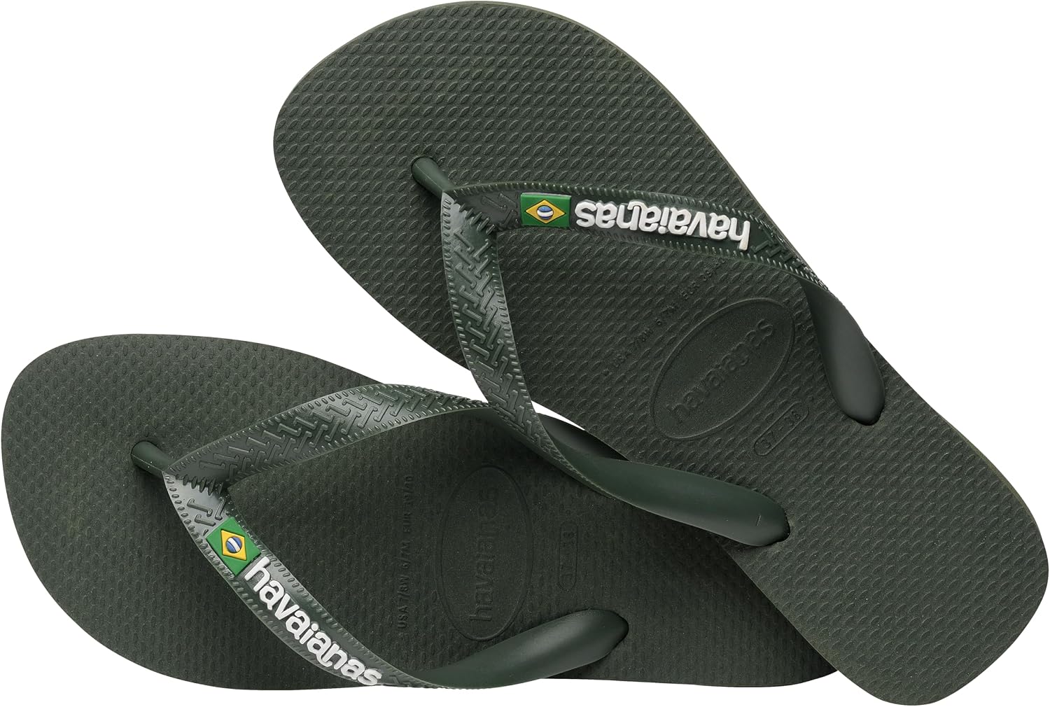 Thumbnail 3 de Havaianas Top Brasil Logo olive green unisex flip-flops with non-slip rubber sole