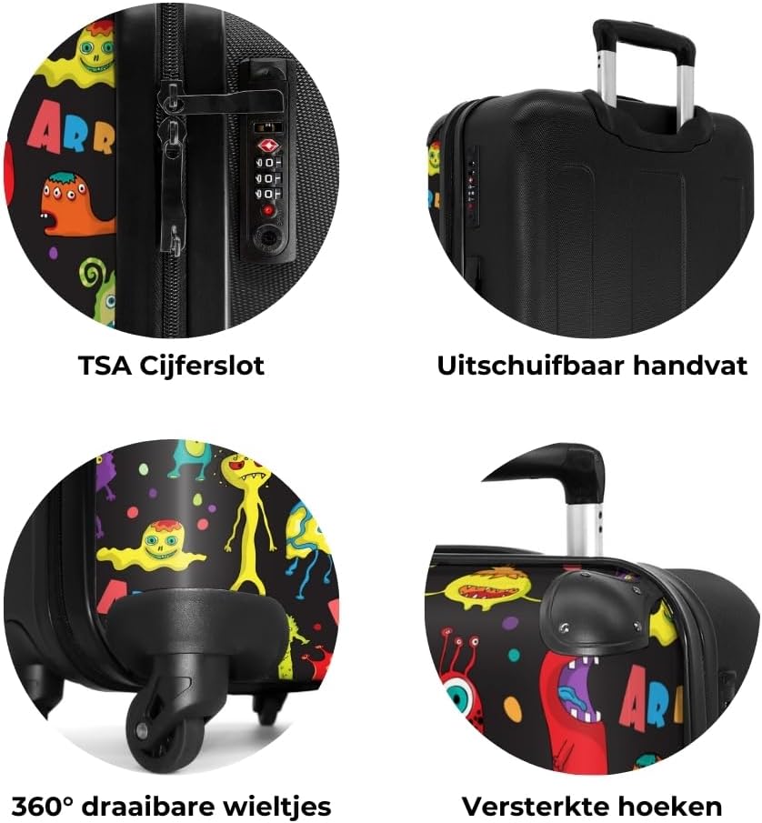 Thumbnail 6 de NoBoringSuitcases.com Large Monster kinderkoffer, 90 liter, 67 x 43 x 25 cm