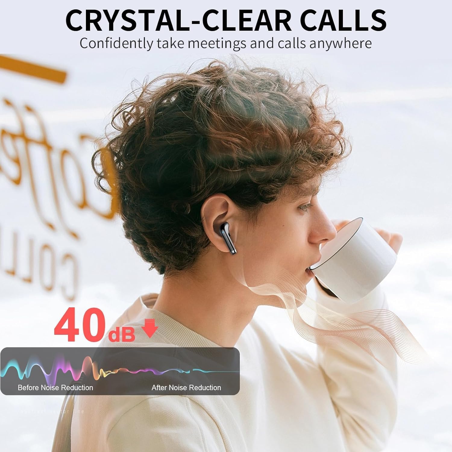Thumbnail 3 de Wireless earbuds Bluetooth 5.3 with 4 mic