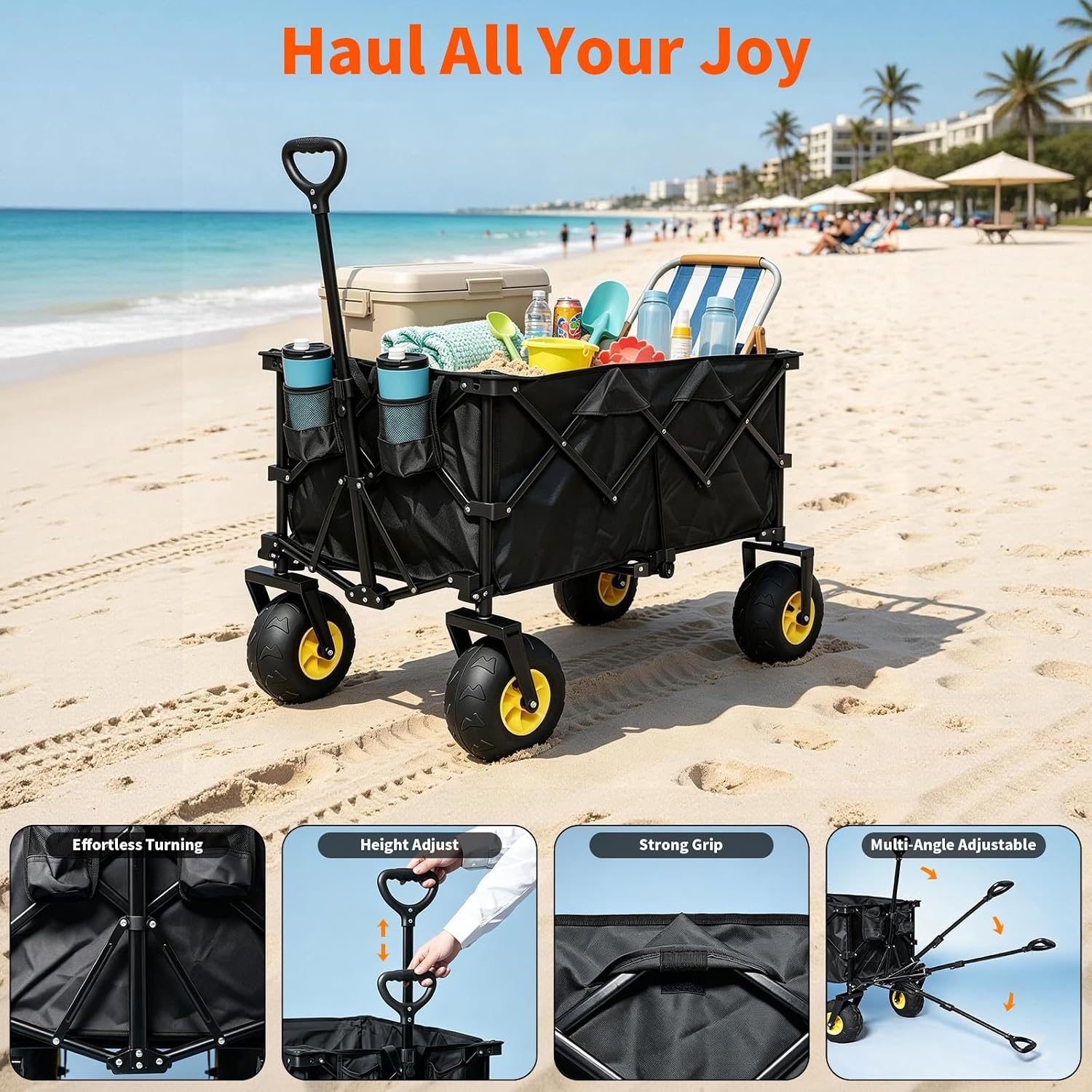 Detalle de iHomey Collapsible Wagon Cart, 220L