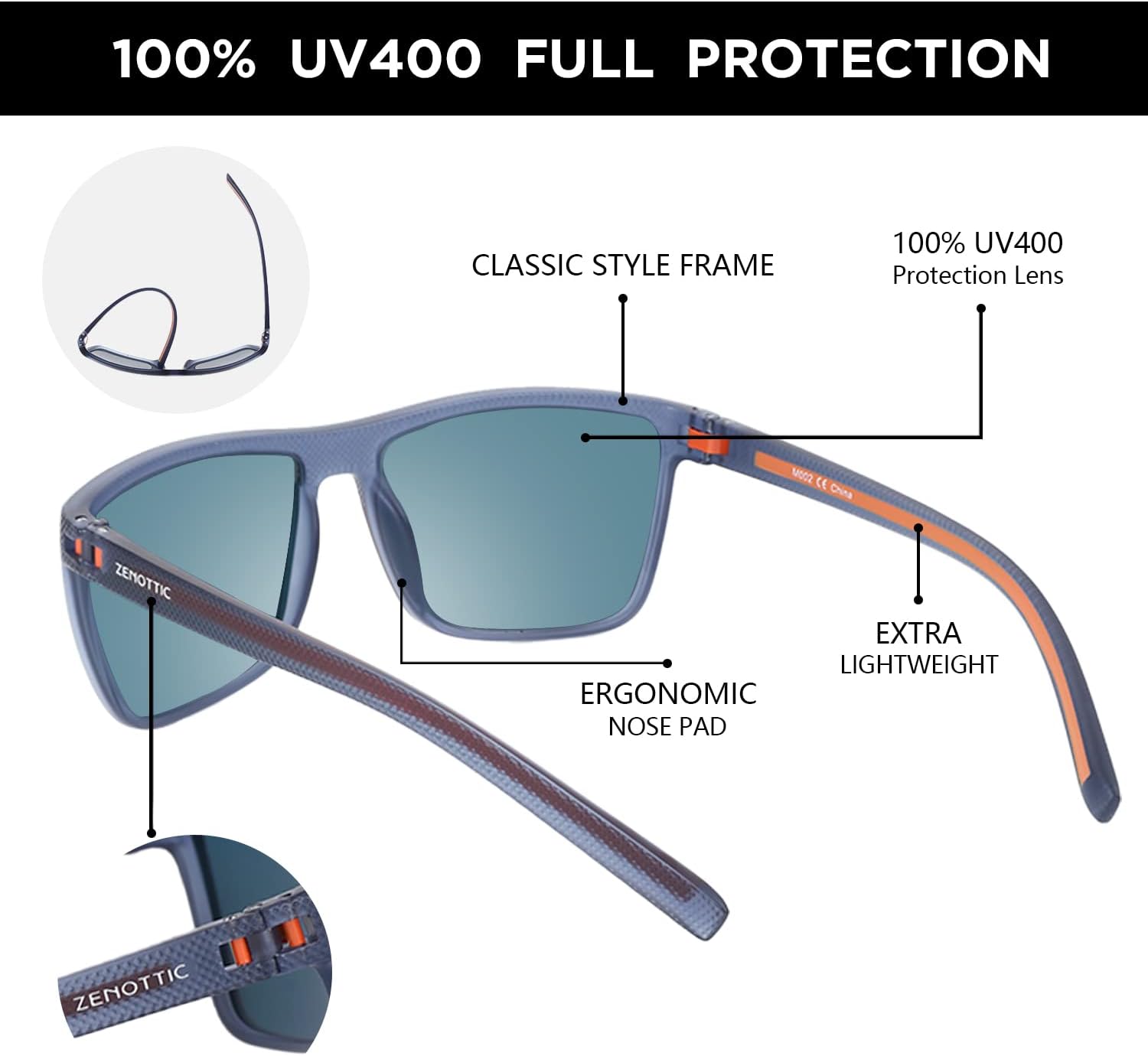 Thumbnail 4 de ZENOTTIC TR90 polarised sunglasses UV400