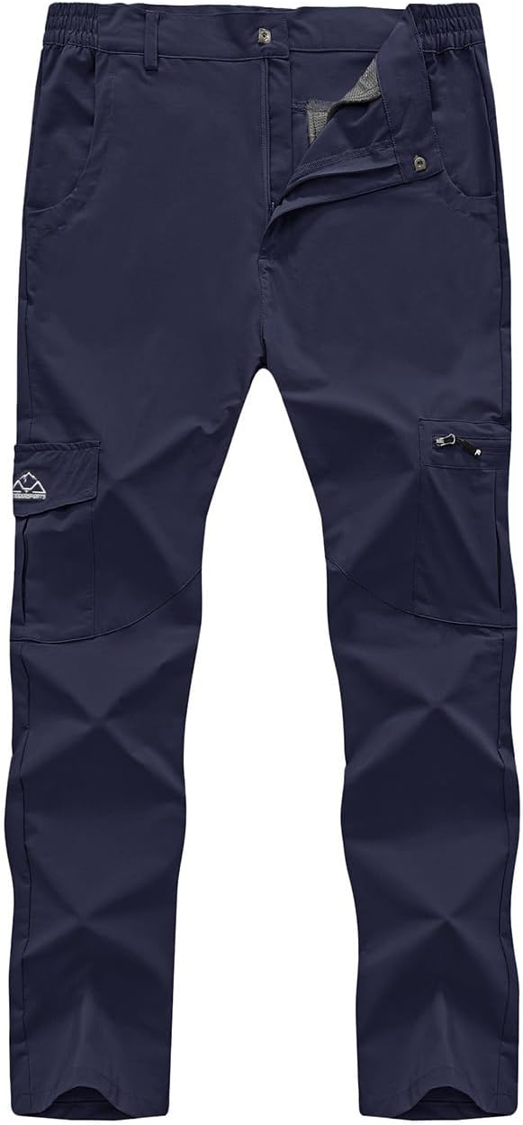 Detalle de Rdruko Men's Hiking Pants, Lightweight Quick-Dry, Water-Resistant, 6 Pockets