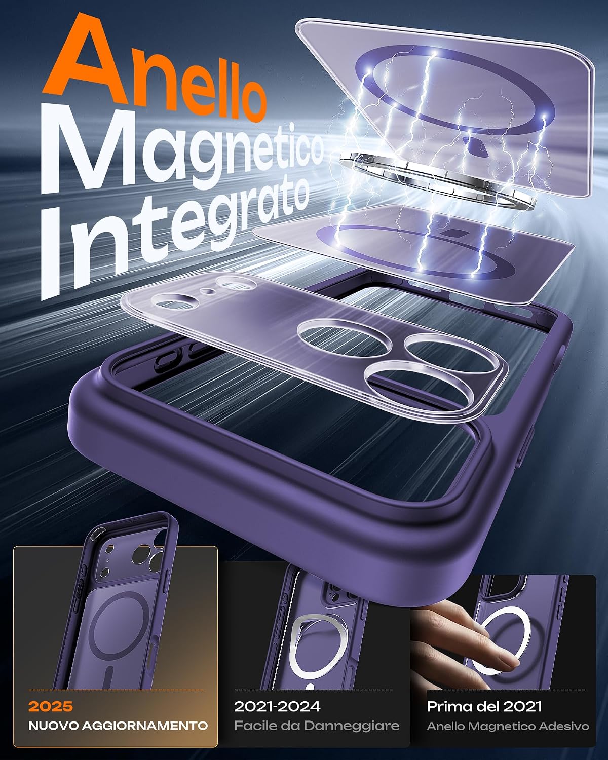 Detalle 2 de TOCOL Cover Magnetica iPhone 17 Pro Max 6,9" Viola