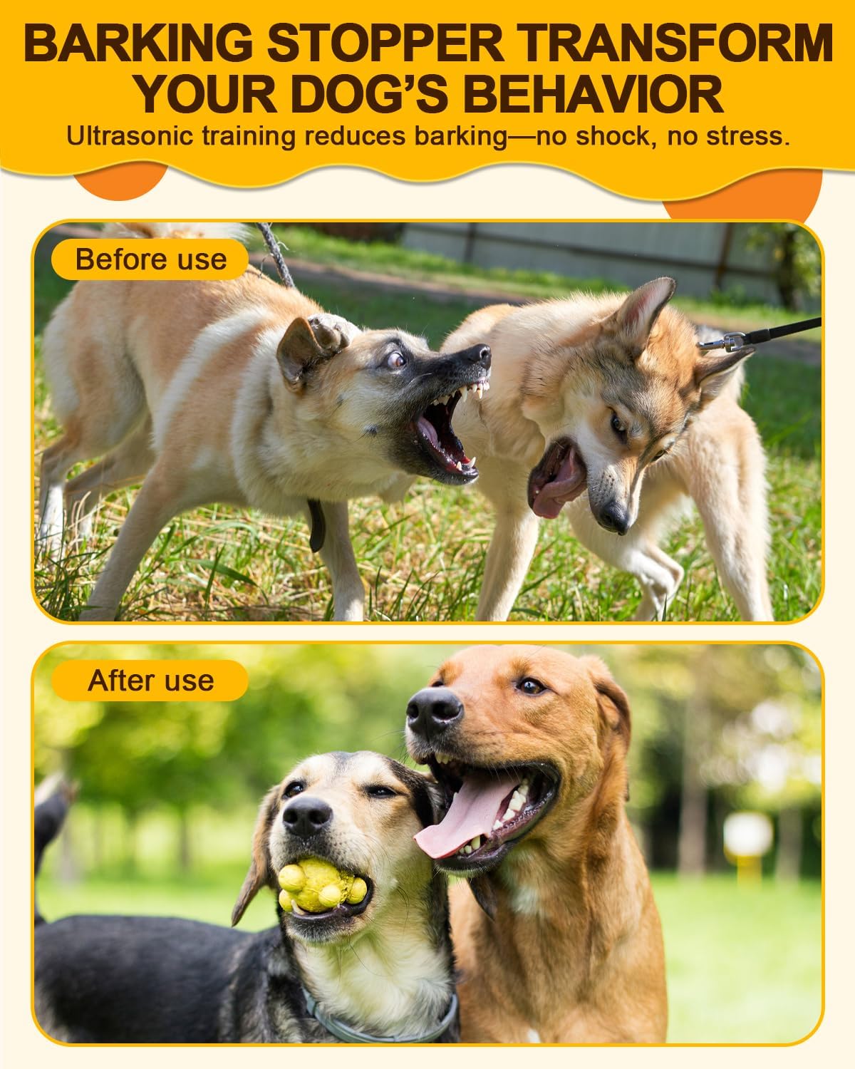 Thumbnail 2 de Anti Barking Device for Dogs with 3 Modes – Rechargeable Ultrasonic Bark Stopper, 33ft Range