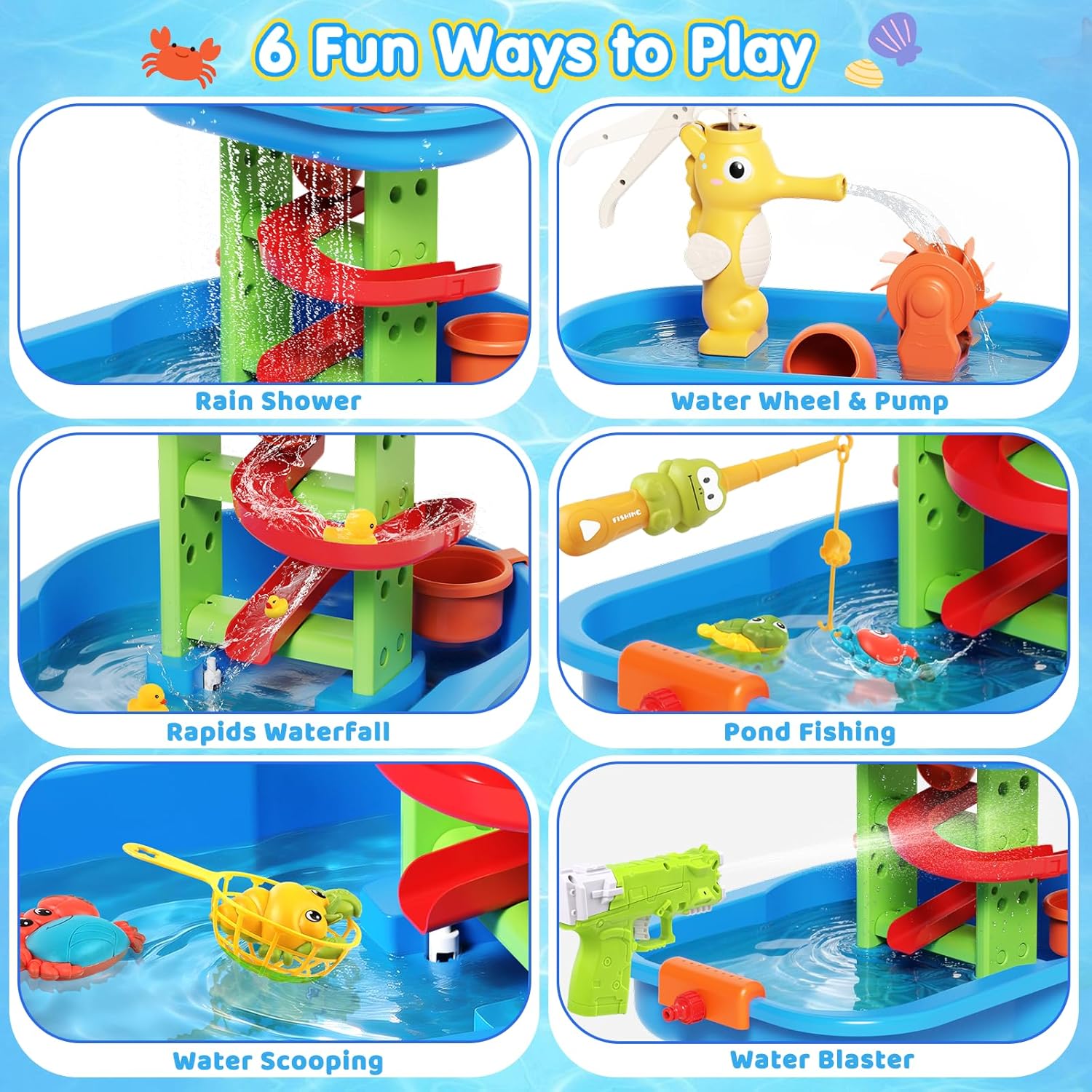 Thumbnail 2 de Toddler Water Table - 28-Piece Sensory Water Play Set for Outdoor Fun