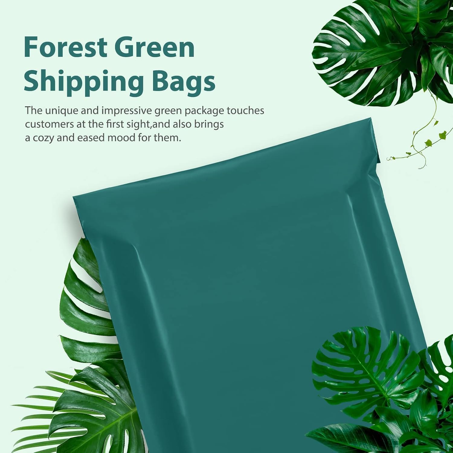 Thumbnail 5 de Fuxury 14.5 x 19-Inch Poly Mailers, 50-Pack, Forest Green, Waterproof