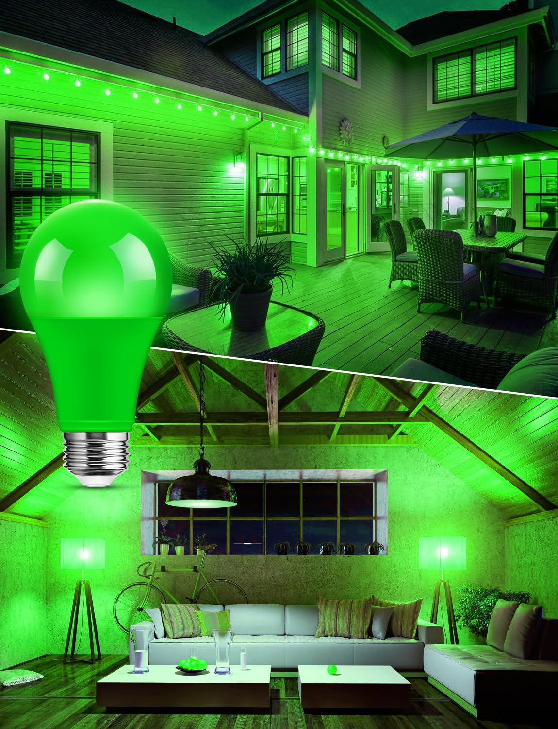 Thumbnail 4 de Ecoiot CP-BL01-RGB Green LED Bulbs, A19 9W, E26, 4-Pack
