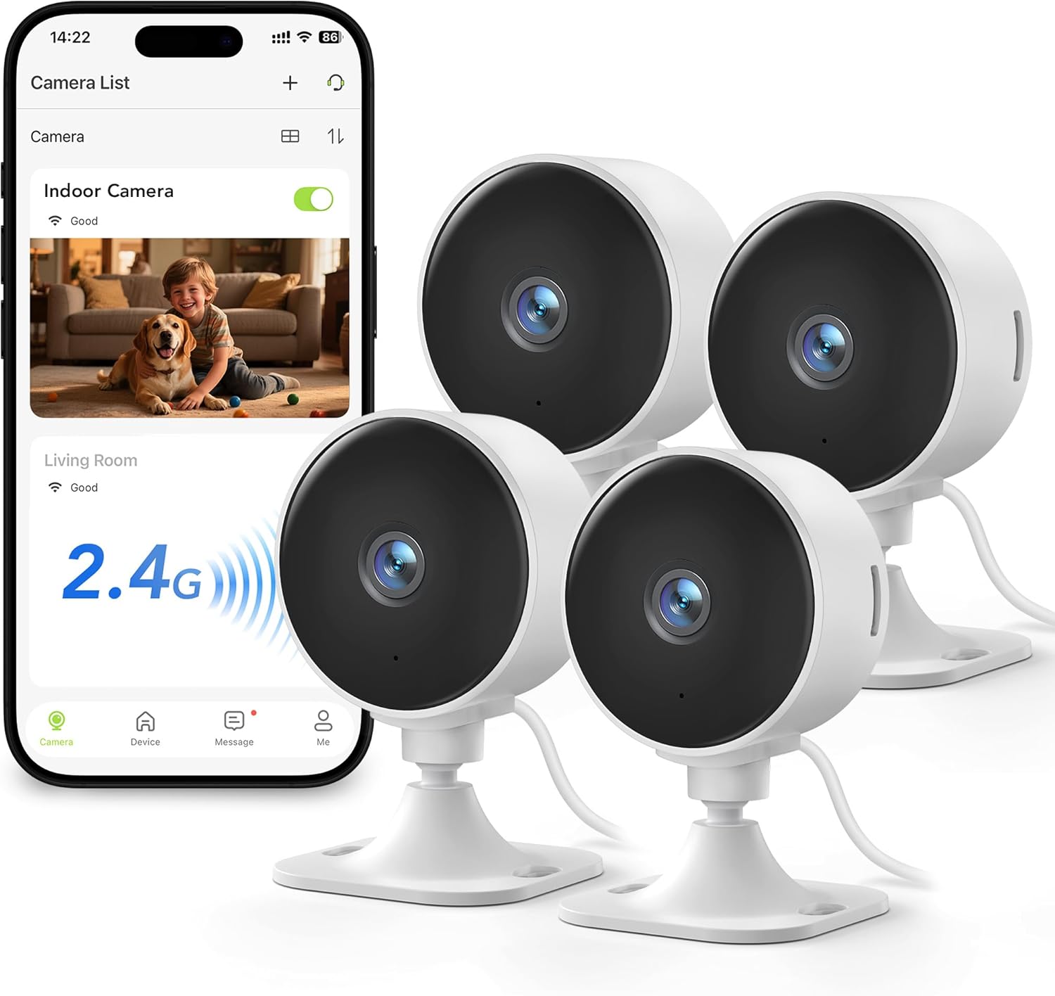 GNCC 4 Pack Caméras Surveillance 1080P WiFi