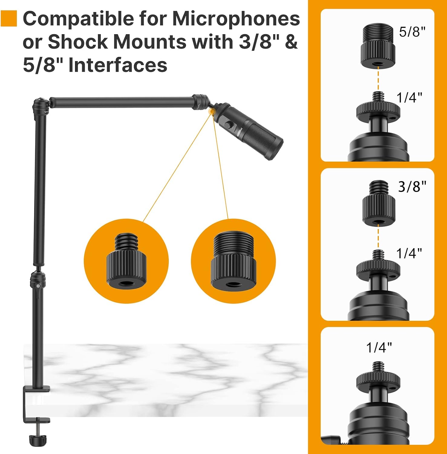 Thumbnail 2 de ULANZI LS08 Overhead Camera Mount: 3-Section Desk Arm for Camera, Microphone and More