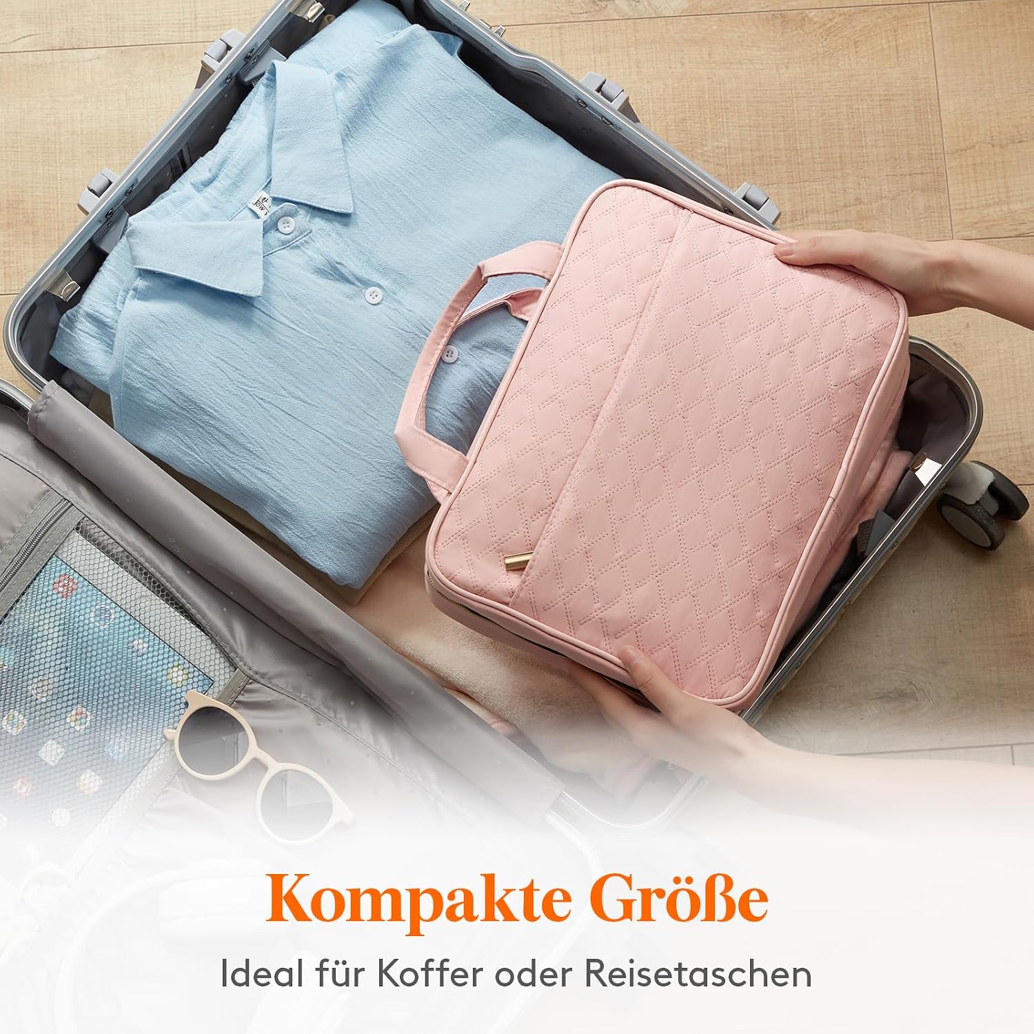 Thumbnail 6 de Lifewit Reise-Kulturbeutel Damen mit Aufhängehaken – transparente Kosmetiktasche groß, Pink