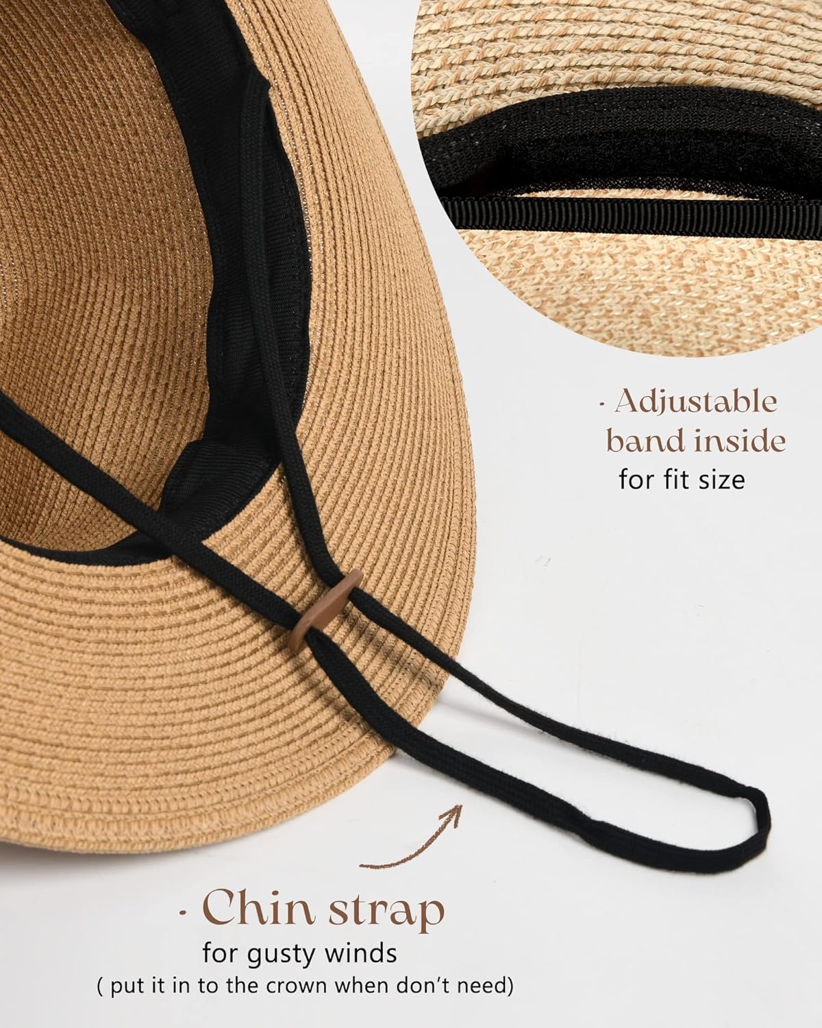 Thumbnail 2 de FURTALK Unisex Panamahut mit breiter Krempe – UV-Schutz Sommerhut aus Natürlicher Papiash straw