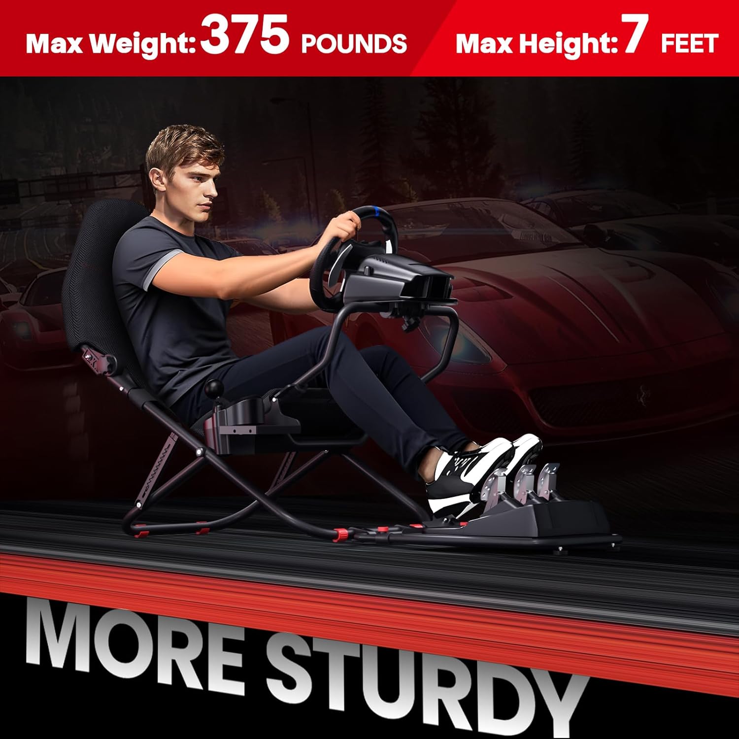 Thumbnail 2 de RACGTING Racing Simulator Cockpit for G29/G920/G923 with Foldable, Adjustable Seat