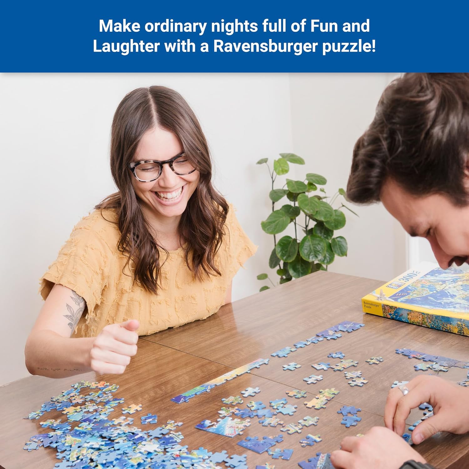 Detalle de Ravensburger Puzzle 12000813 – Gigantisches Drachenfest zur Tages- und Nachtstunde, 5000 Teile