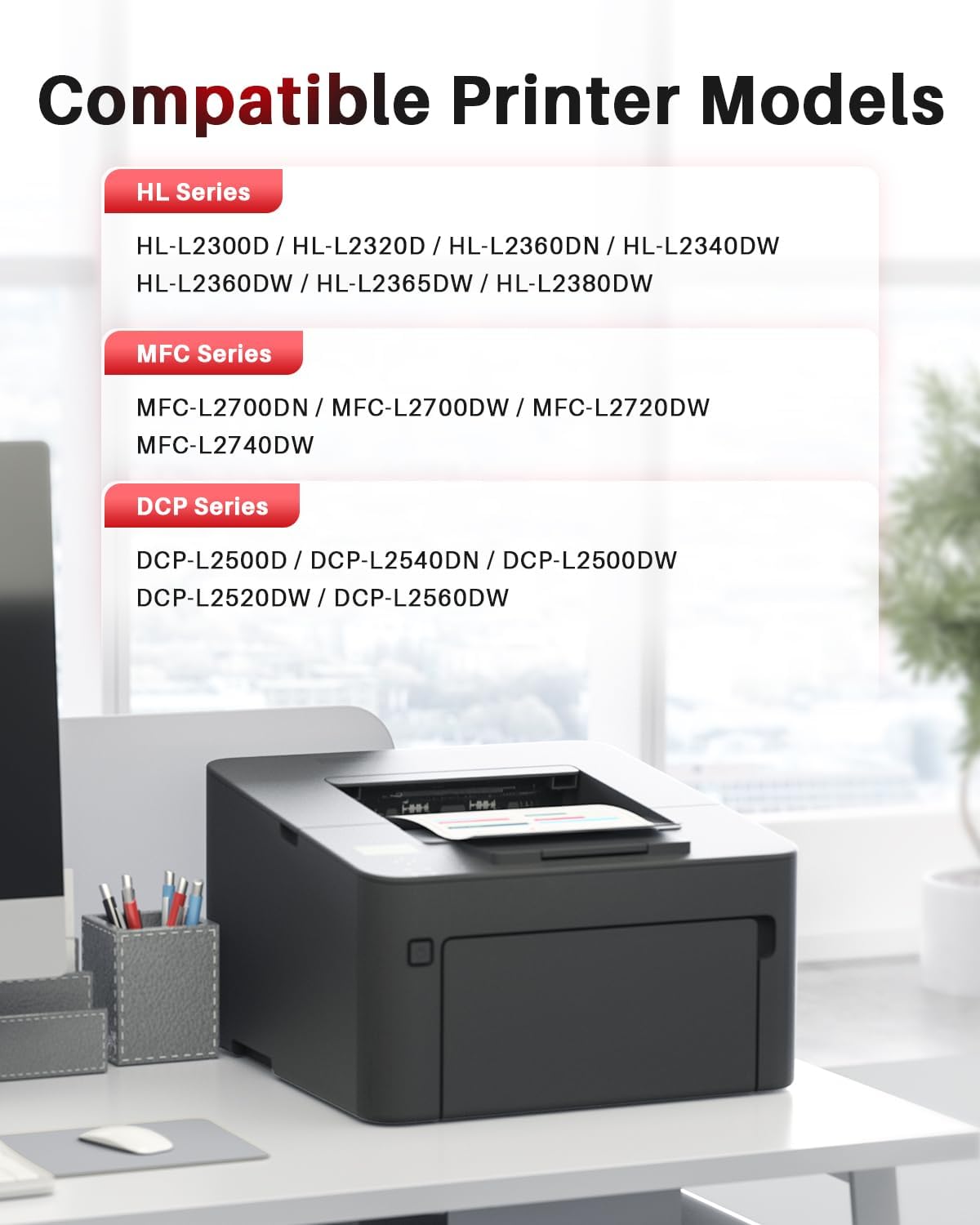 Detalle 2 de Halloya TN2320 Toner + DR2300 Trommel: Kompatibles Duo-Set für Brother-MFC-L2700/D-Serie
