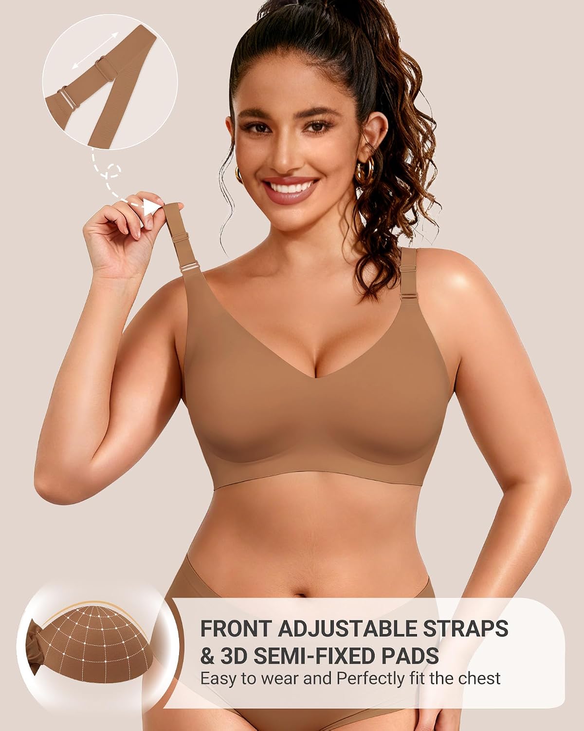 Thumbnail 2 de HORISUN Comfortable Seamless Full Coverage Bra 4XL