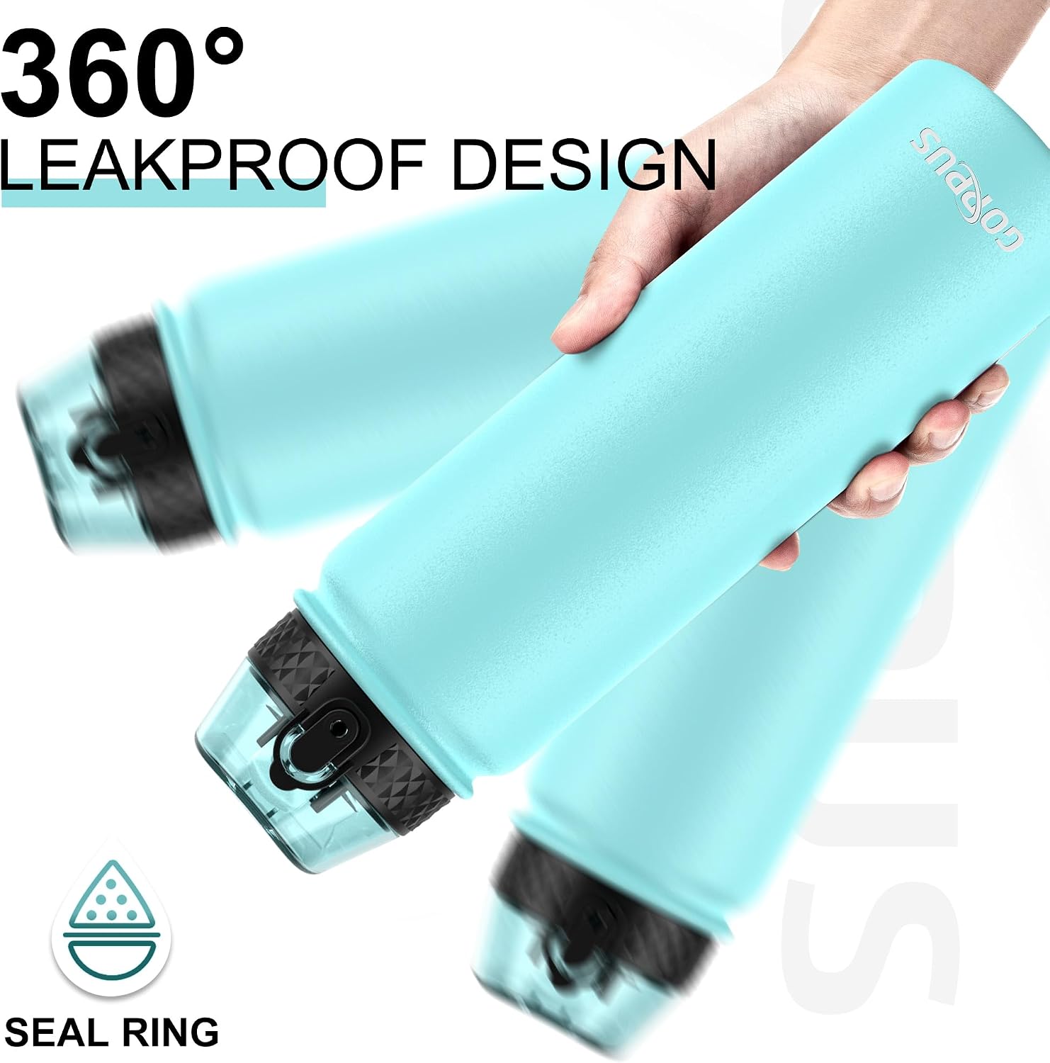 Detalle de GOPPUS 1L Stainless Water Bottle with Straw – Double Wall Insulated, Leakproof, BPA Free