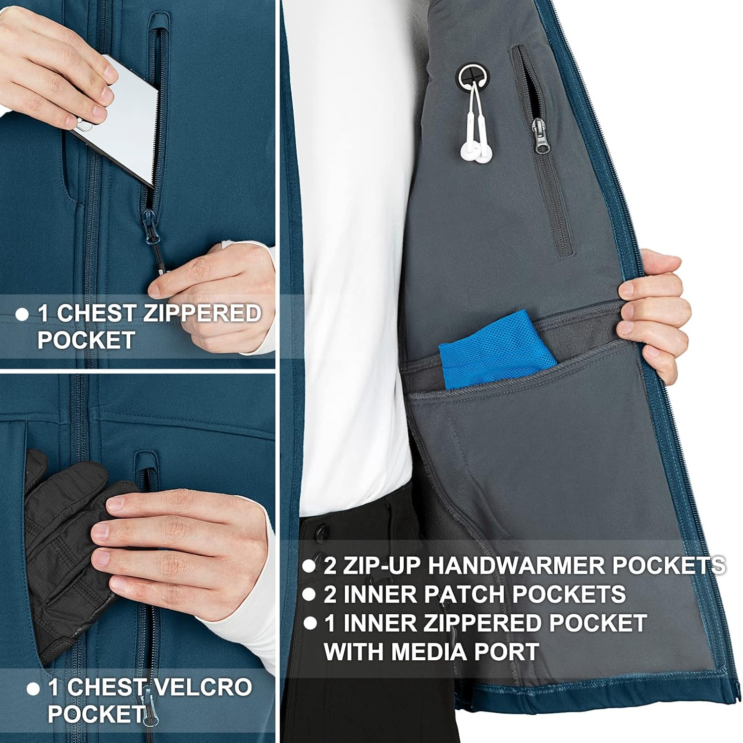 Thumbnail 4 de 33,000ft Men’s Softshell Gilet: Windproof, Fleece-Lined Vest for Leisure, Golf and Travel
