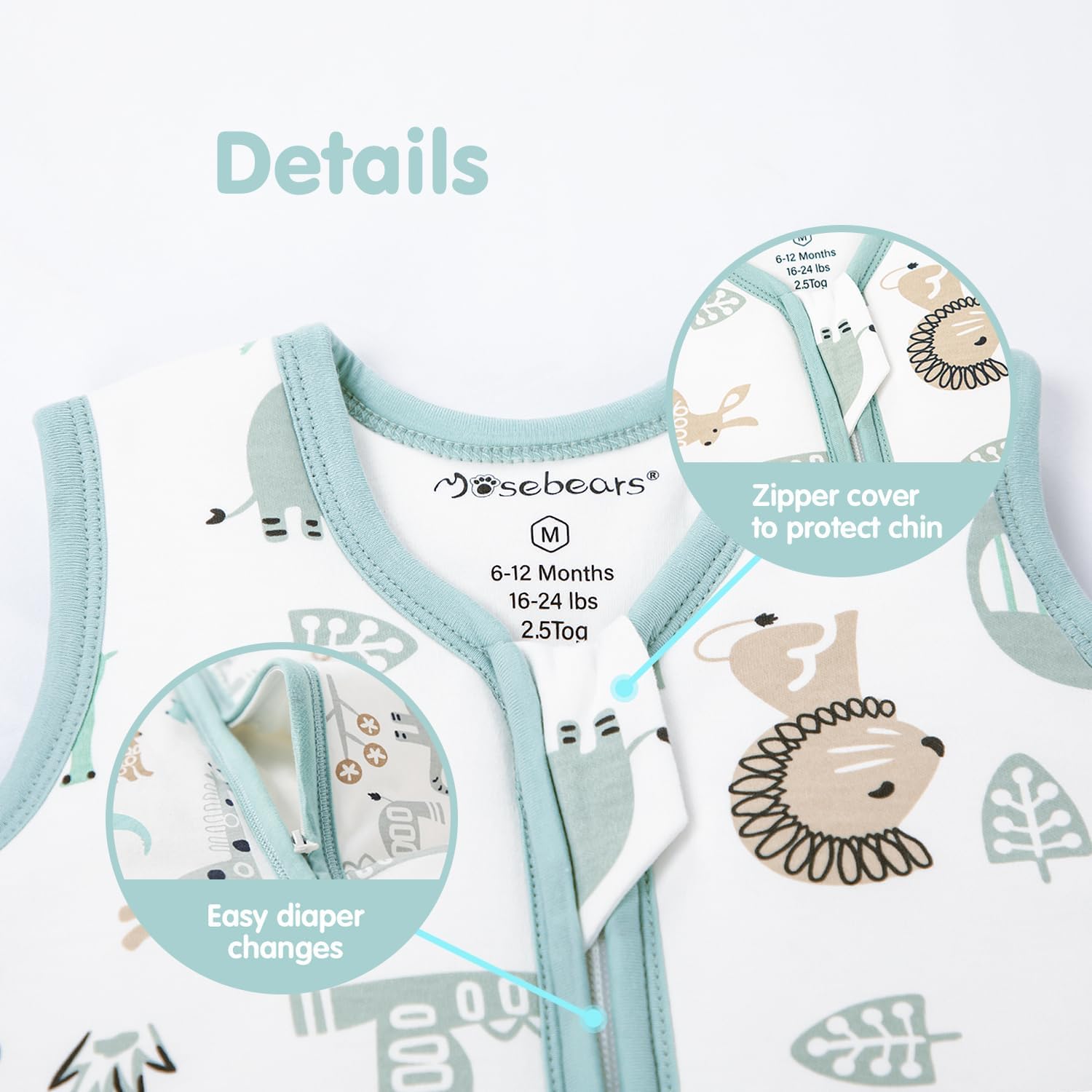 Thumbnail 5 de Mosebears Baby Winter Sleeping Bag 2.5 Tog for 0–6 months