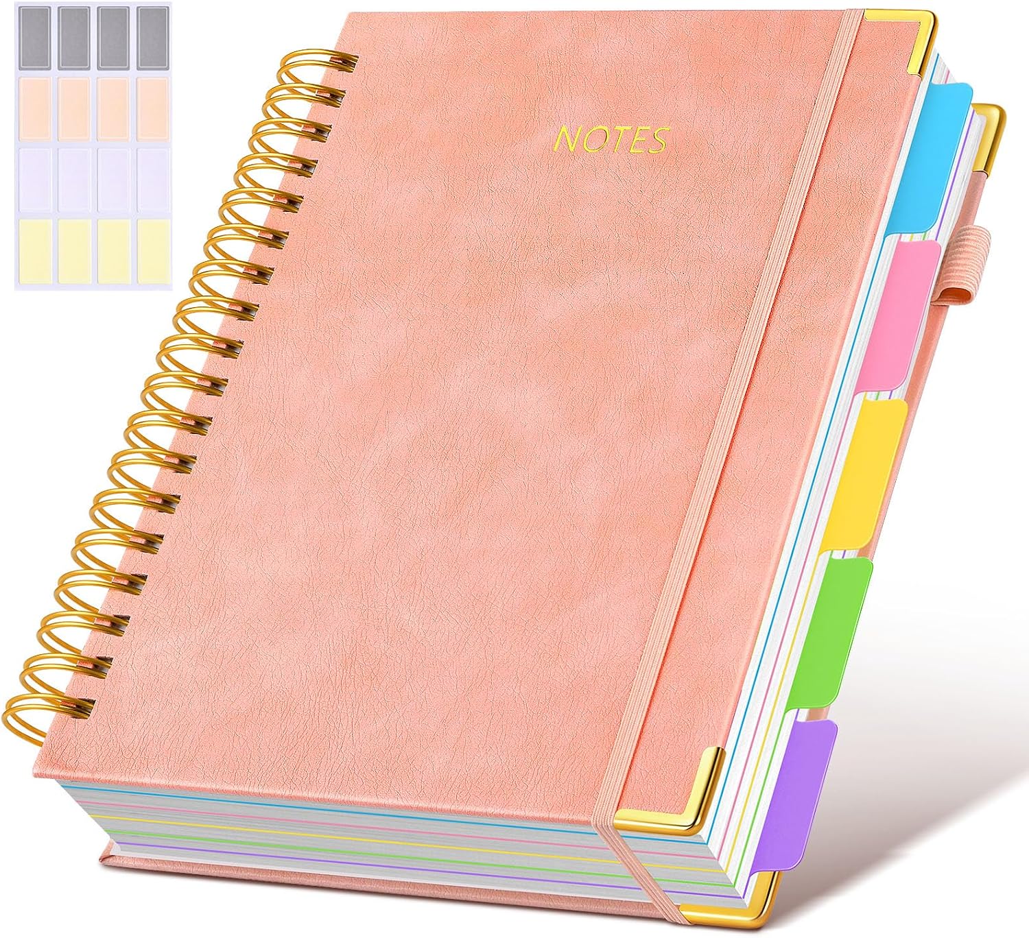 Detalle de dilitego Pink 5-Subject Spiral Notebook, 300 Pages, Removable Dividers