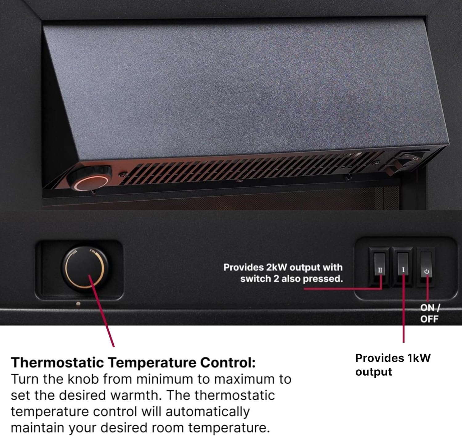 Thumbnail 5 de Dimplex Clement Optiflame 2kW electric fire
