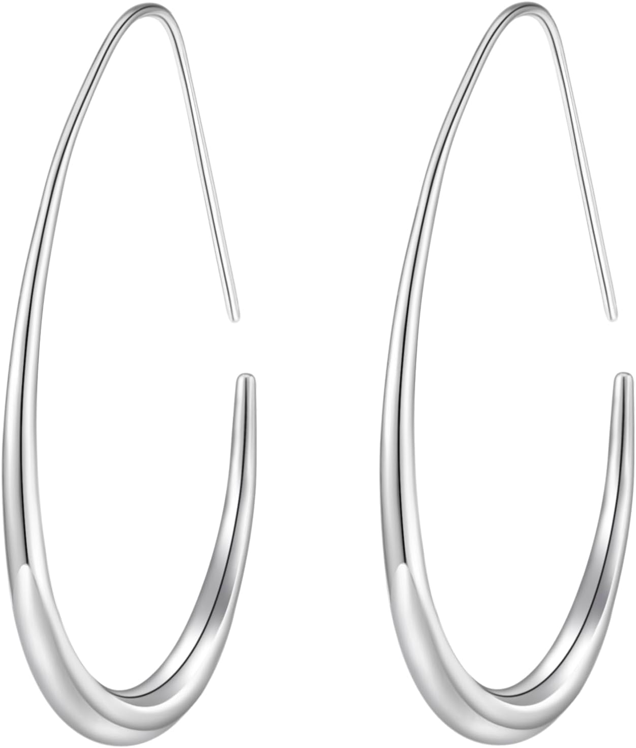 Detalle 2 de Lightweight Teardrop Hoop Earrings for Women – 14k Gold Plated