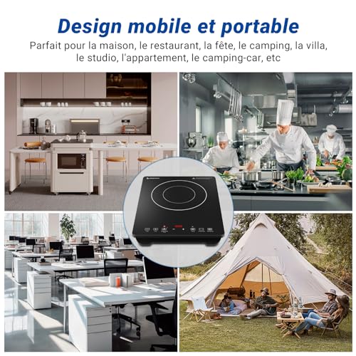 Thumbnail 8 de AMZCHEF Plaque à Induction 3500W à double anneau — contrôle précis et sécurité renforcée