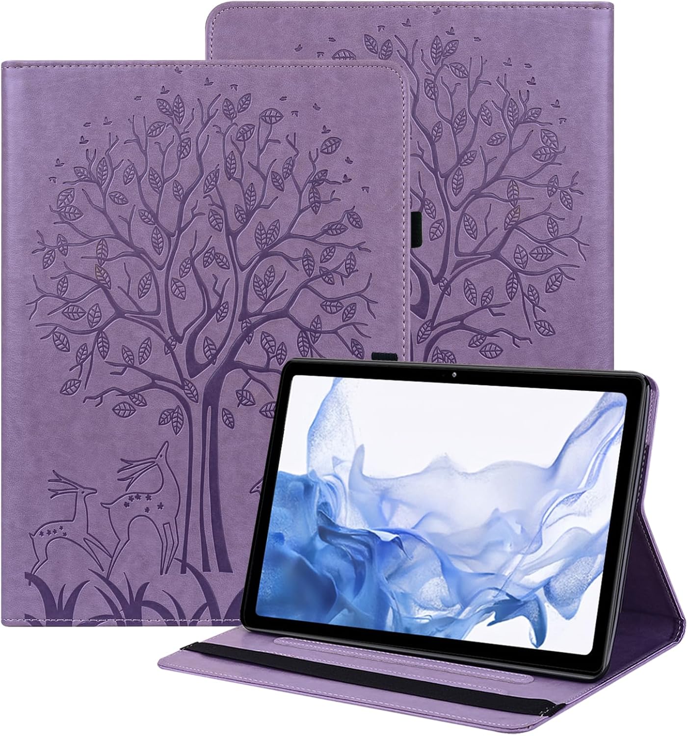 Detalle de BOLELAW Hülle für iPad mini 5 (2019, 5. Generation) 7,9 Zoll – Lila mit Stifthalter und Standfunktion